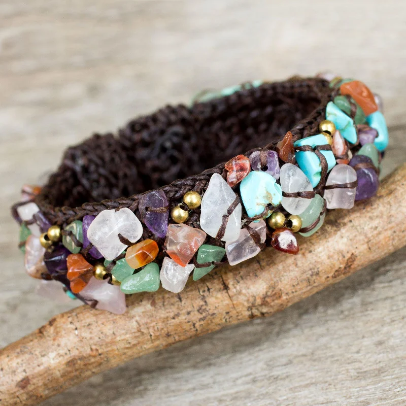 boho style bracelet for women -Colorful Day Beaded Gemstone Bracelet