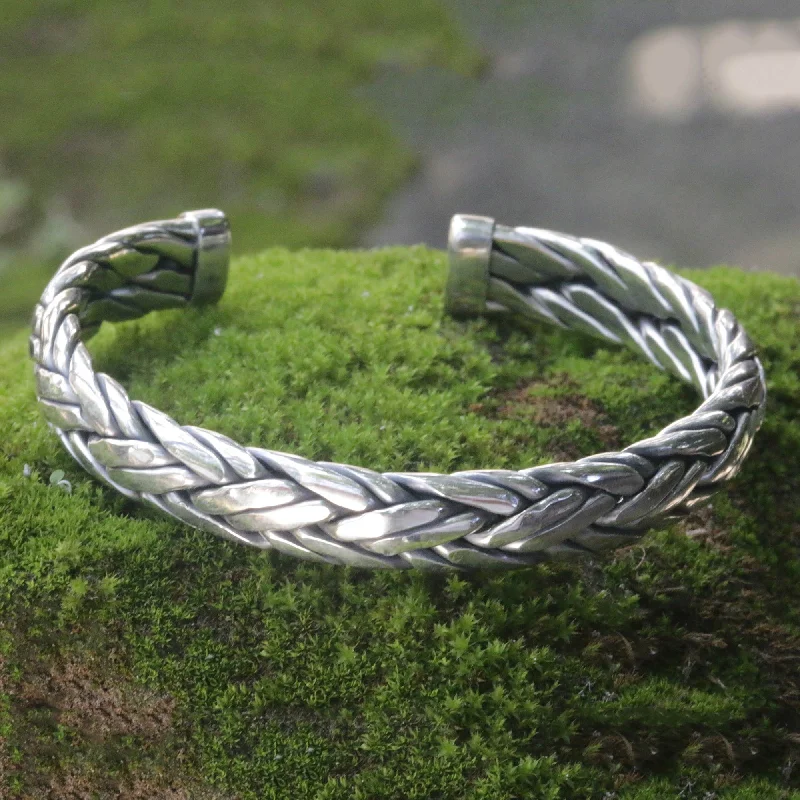 men’s cuff bracelet -Flowing Water Men's Cuff Bracelet