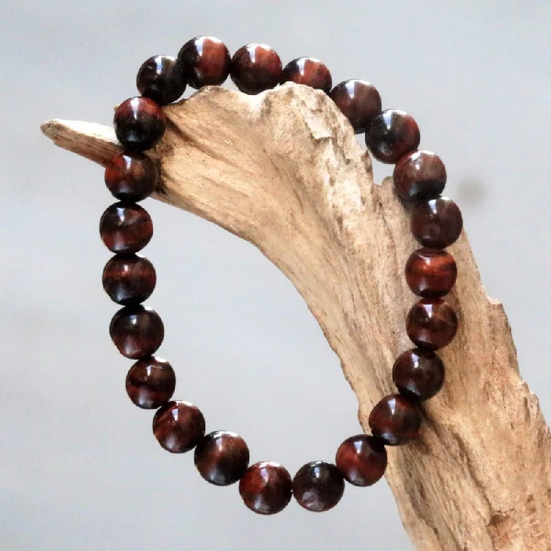 small charm bracelet for minimalist style -Handmade Agate 'Sanur Brown' Bracelet (Indonesia)