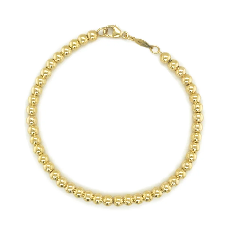 crescent moon bracelet for women -Joelle 14K Yellow Gold Beaded Bracelet 4 mm