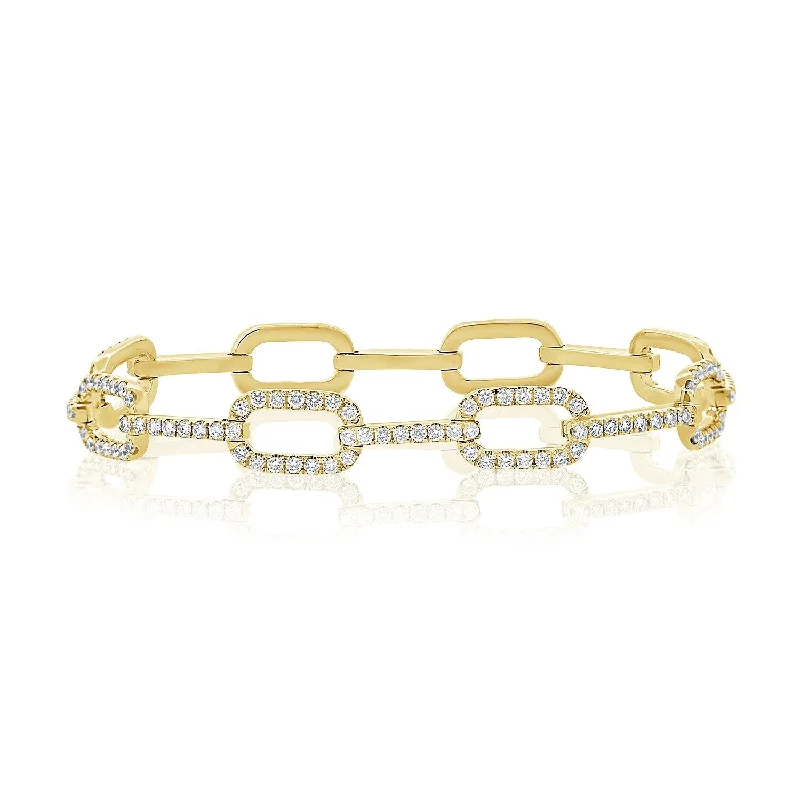 dainty gold bracelet for layering -Joelle 2.75 ct. t.w. Diamond Link Bracelet 14K Gold