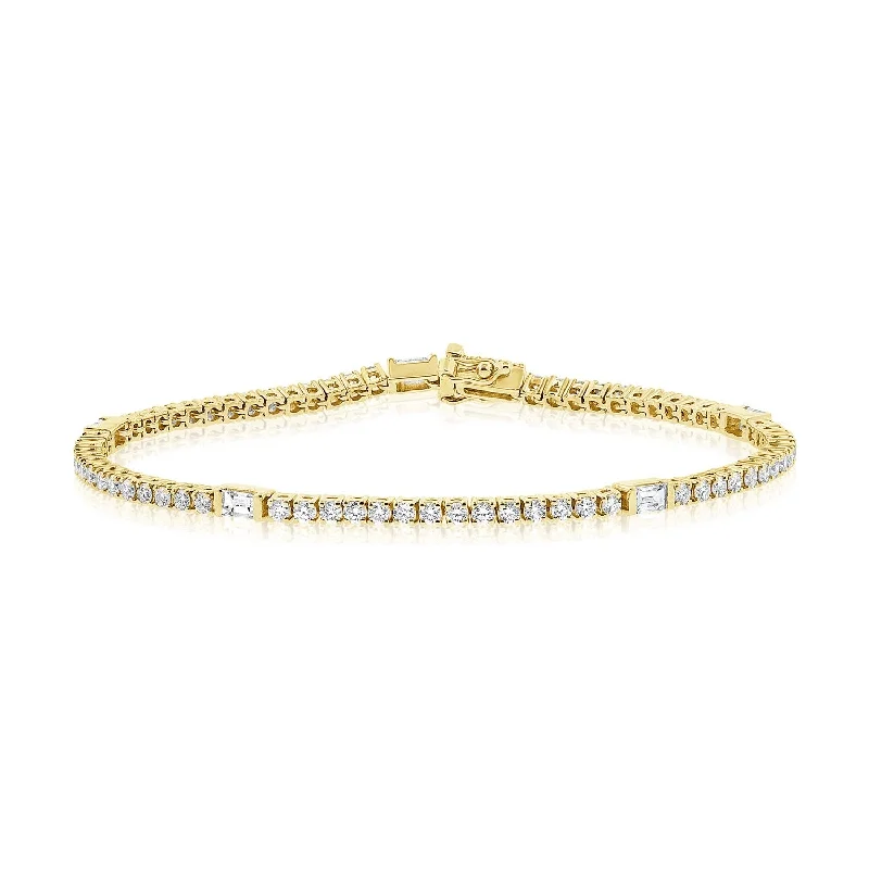 romantic heart bracelet for girlfriend -Joelle 2.75 ct. t.w. Diamond Tennis Bracelet 14K Gold