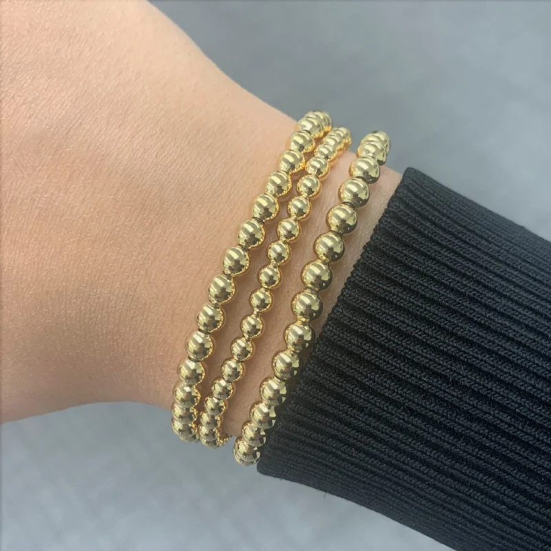 luxury gold bracelet for special occasions -Joelle Beaded Bracelet 18k Gold Stretch 4mm Bracelet