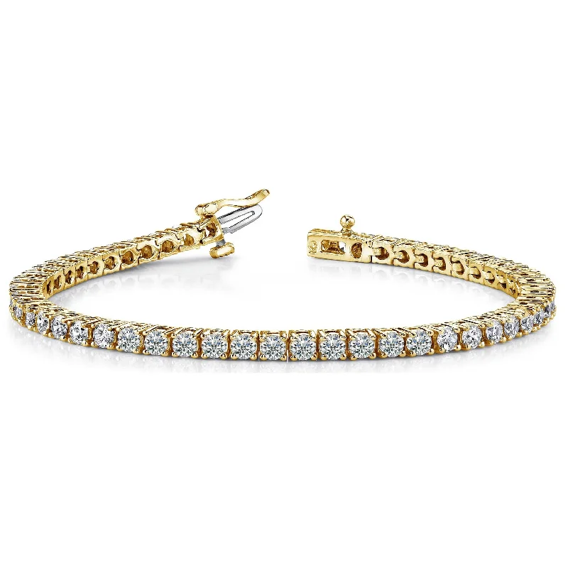 minimalist birthstone bracelet -Joelle Diamond Tennis Bracelet 4-Prong 3 ct. TDW 14K Gold