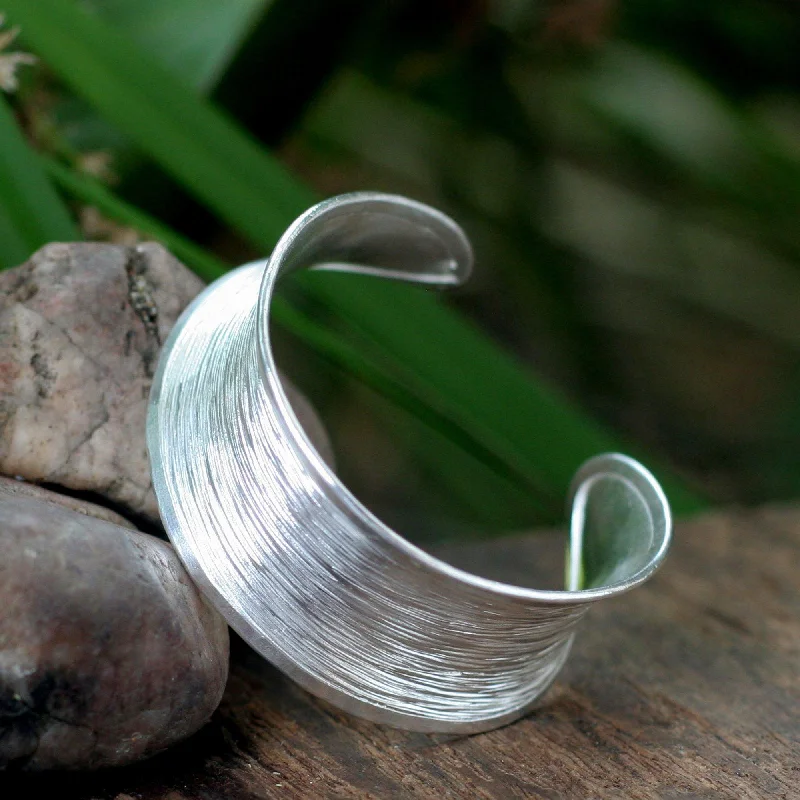 matching friendship bracelets -Luminous Handcrafted Sterling Silver Cuff Bracelet