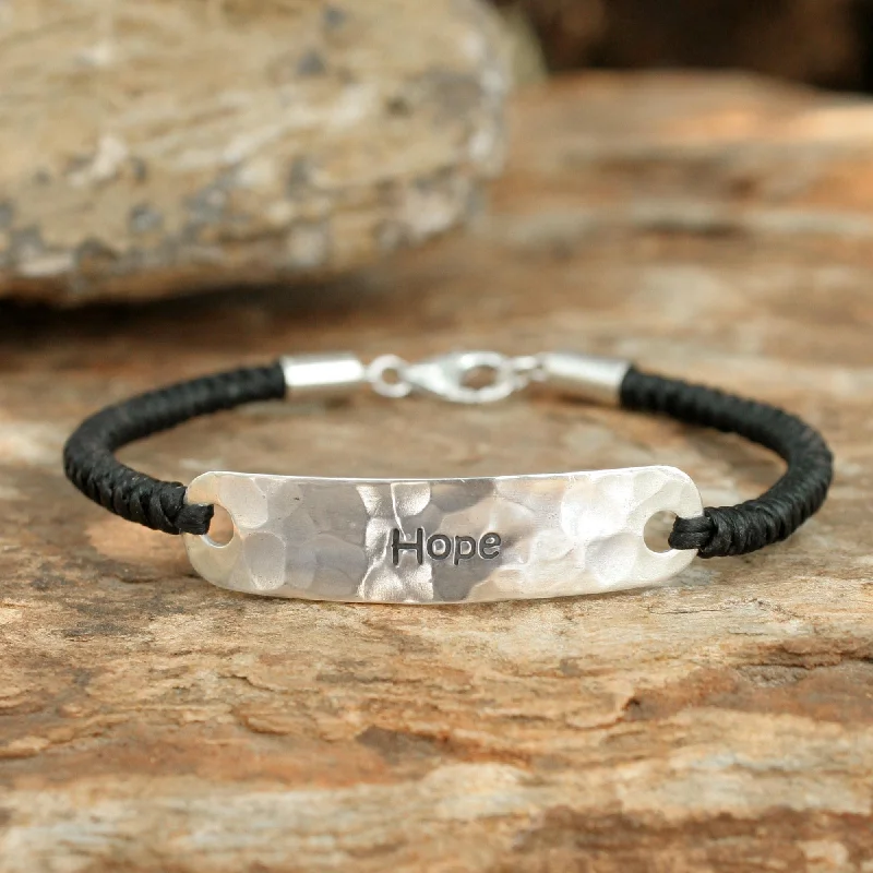 trendy gold cuff bracelet -Spirit of Hope Silver Pendant Bracelet