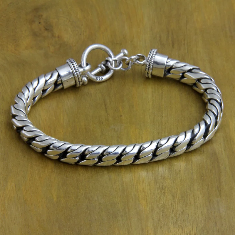 layered gold bracelet for women -Strength Sterling Silver Braided Bracelet