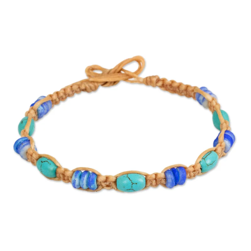 diamond bangle bracelet for women -Tribal Celebrity Blue Calcite Beaded Bracelet