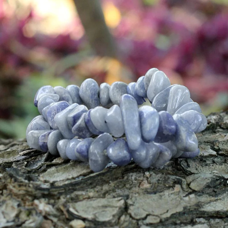 tiny heart bracelet for daily wear -Wonders Blue Quartz Beaded Bracelet