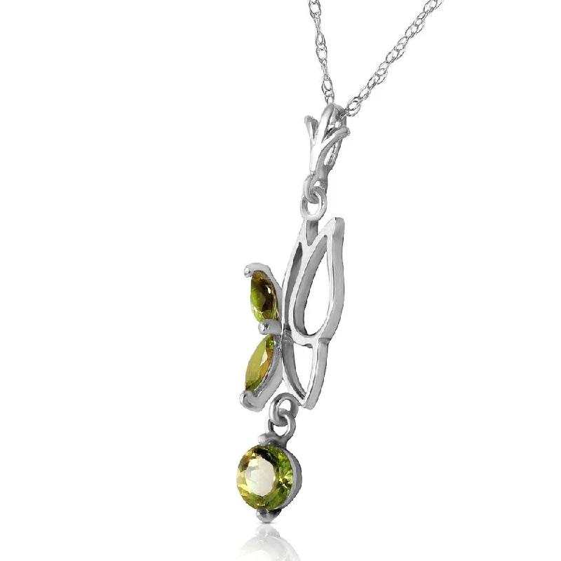 antique locket necklace for keepsakes -0.4 Carat 14K Solid Gold Make A Buzz Peridot Necklace