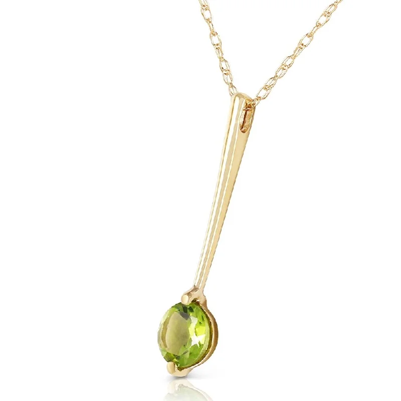 celestial necklace for women -0.65 Carat 14K Solid Gold Piazza Peridot Necklace