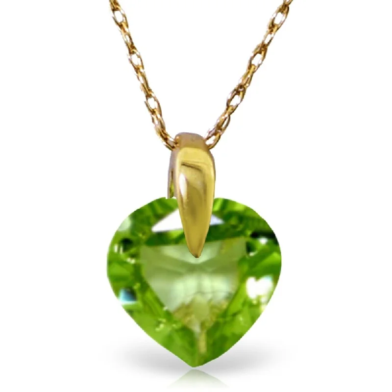 name bar necklace for women -1.15 Carat 14K Gold Recollections of Love Peridot Necklace