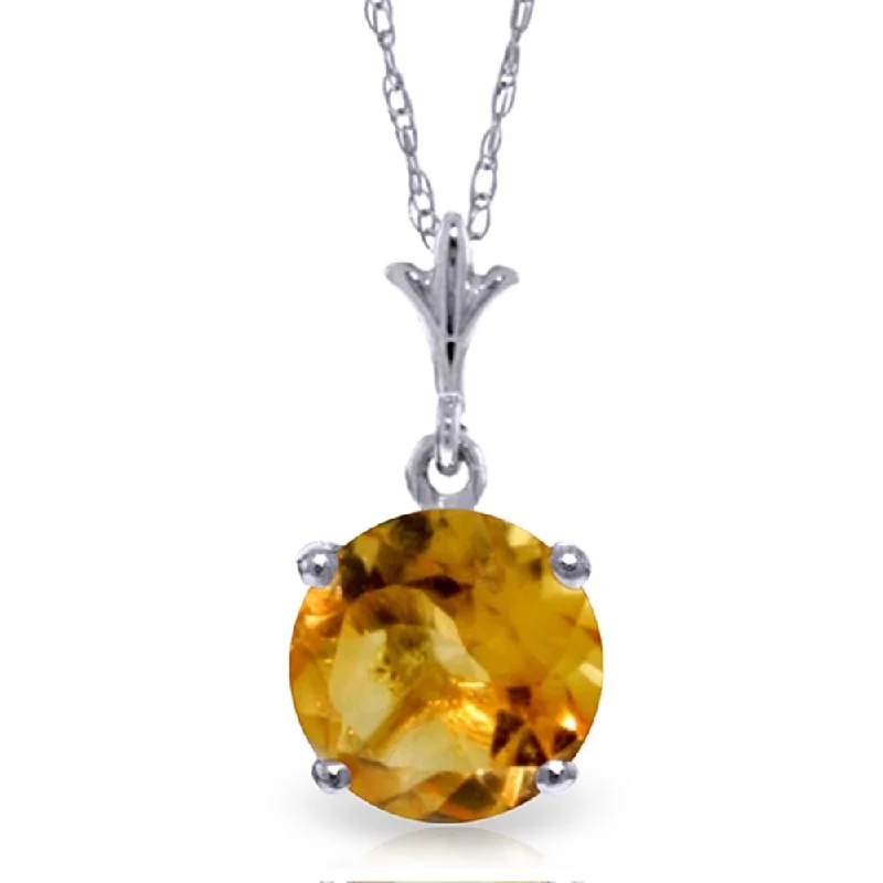 bar necklace for women -1.15 Carat 14K White Gold Speak to My Heart Citrine Necklace