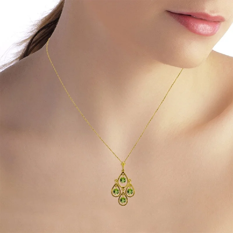 gold layered choker necklace -1.2 Carat 14K Solid Gold Intellectual Beauty Peridot Necklace