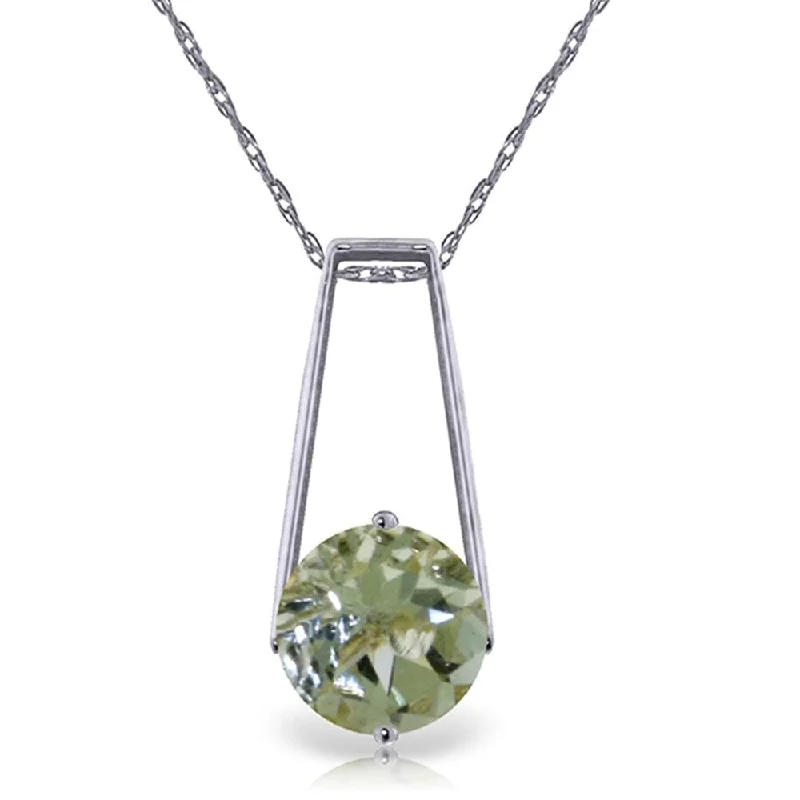 tiny heart necklace for daily wear -1.45 Carat 14K White Gold Triumphant Green Amethyst Necklace