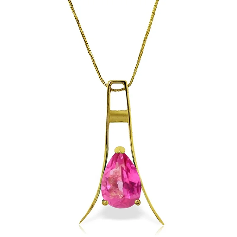 delicate gold chain necklace -1.5 Carat 14K Gold Pink Paradise Pink Topaz Necklace