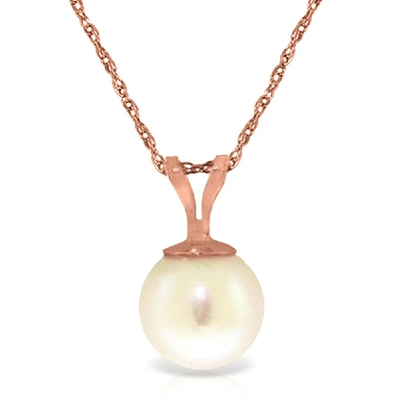 chic layered necklace for women -14K Rose Gold Natural Pearl Necklace Jewelry