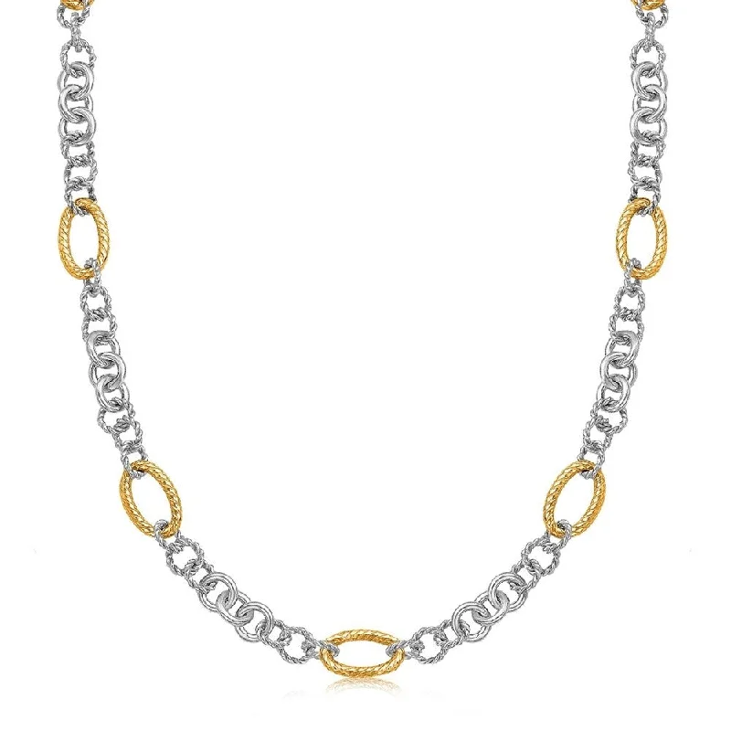 gemstone necklace for women -18k Yellow Gold and Sterling Silver Rhodium Plated Multi Style Chain Necklace