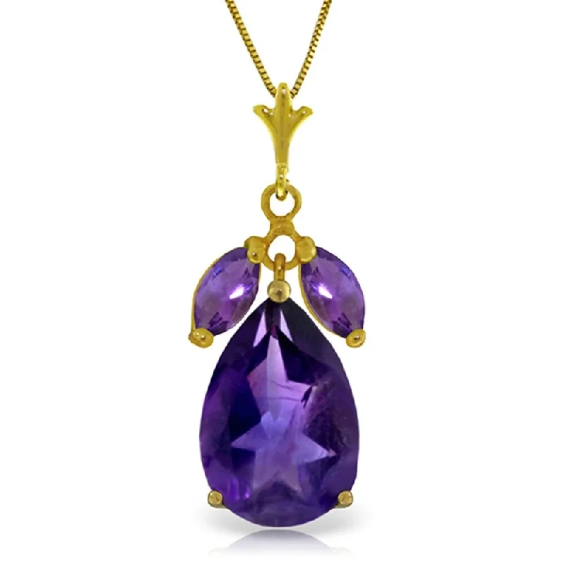 engraved birthstone necklace for moms -6.5 Carat 14K Gold Christiana Amethyst Necklace