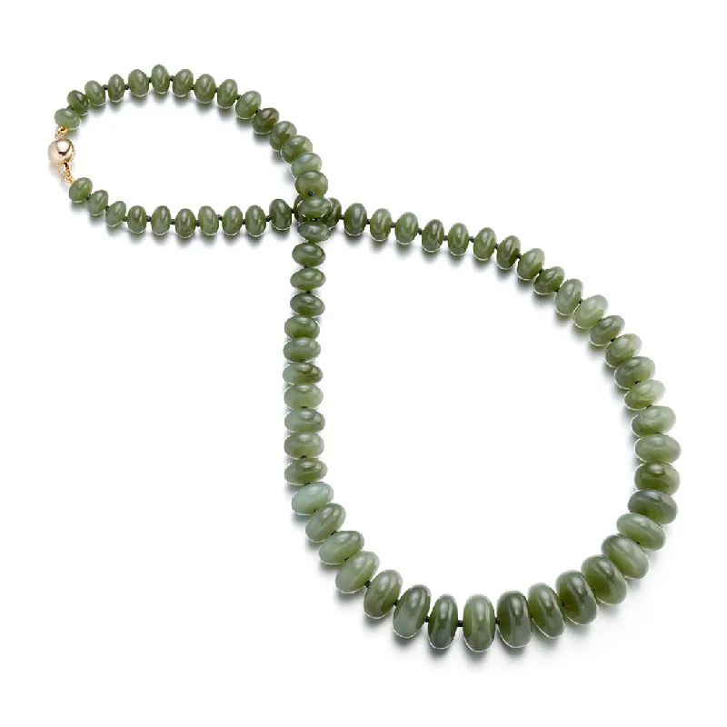 minimalist birthstone necklace -Graduated Siberian Green Jade Abacus Necklace