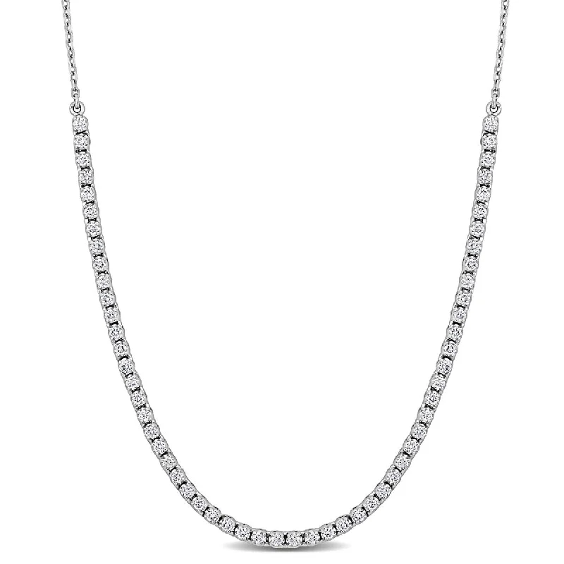 statement necklace for women -Created Forever 1 1/5ct TW Lab Grown Diamond Necklace in 14k White Gold - 17in