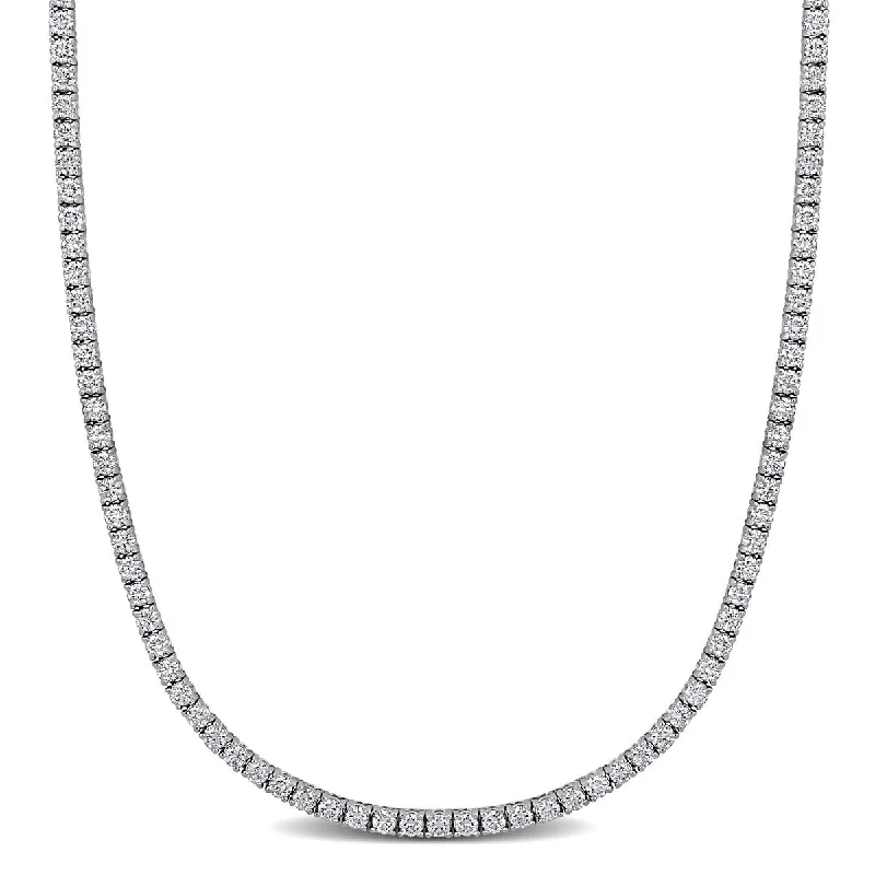 luxury gold necklace for special occasions -Created Forever 7 4/5ct TW Lab-Grown Diamond Tennis Necklace in 14k White Gold - 16 in