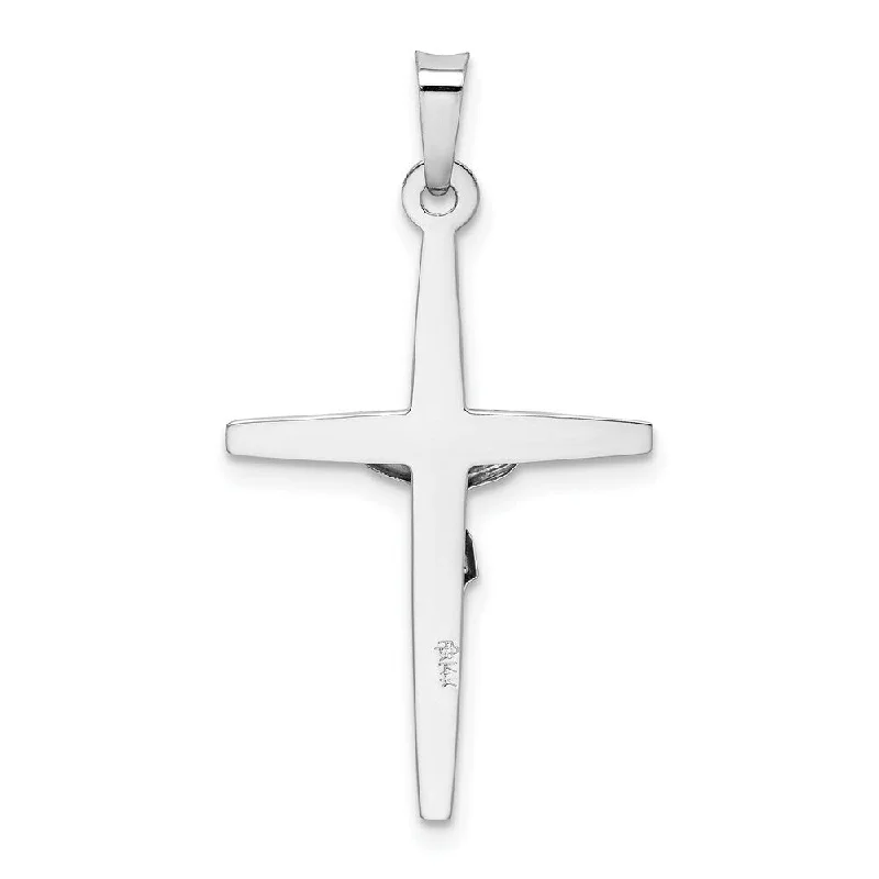 butterfly choker necklace for girls -Diamond2Deal 14K White Gold INRI Crucifix Cross Pendant (L- 34 mm, W- 19 mm)