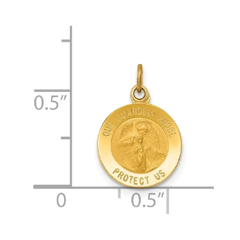 luxury gold necklace for special occasions -Diamond2Deal 14K Yellow Gold Guardian Angel Medal Pendant (L- 17 mm, W- 11.75 mm)