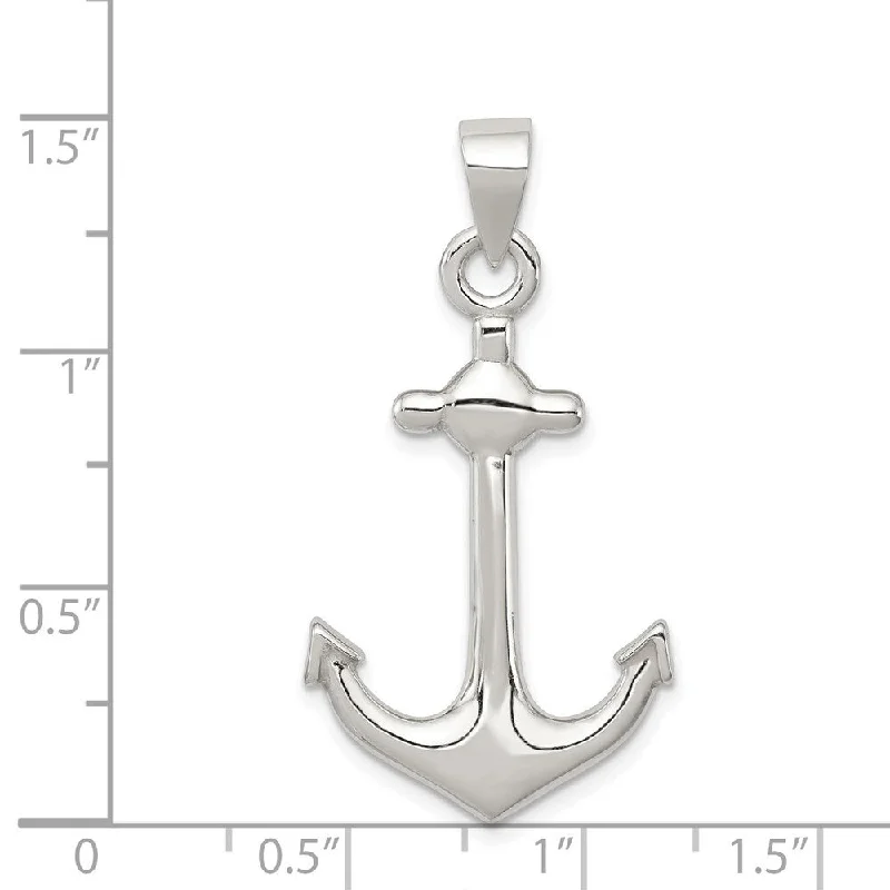 gemstone necklace for women -Diamond2Deal 925 Sterling Silver Anchor Pendant (L- 33 mm, W- 20 mm)