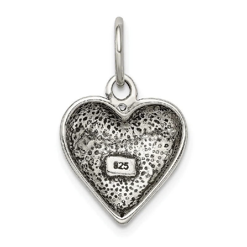 luxury diamond necklace for special occasions -Diamond2Deal 925 Sterling Silver Antiqued Believe Pendant (L- 17 mm, W- 14 mm)