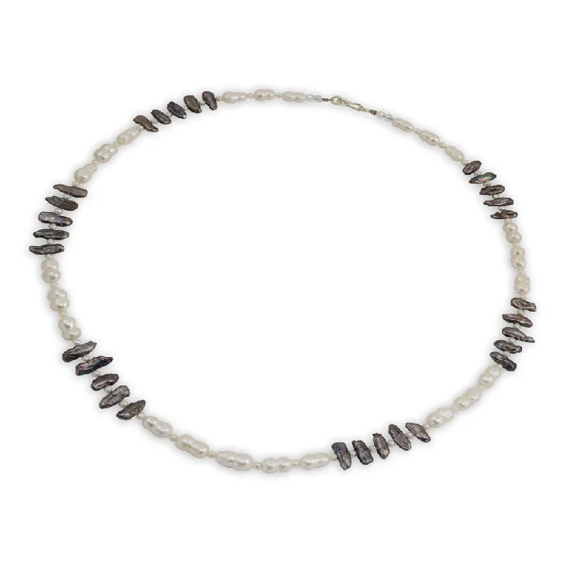 minimalist birthstone necklace -Handmade Cultured Pearl 'Sweet Jasmine' Strand Necklace (Thailand)