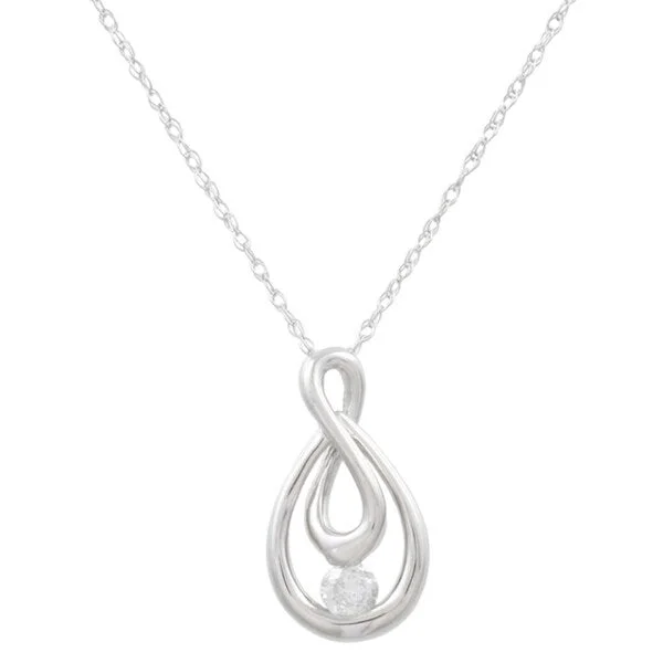 infinity heart necklace for women -Sterling Silver 1/6ct TDW Diamond Necklace