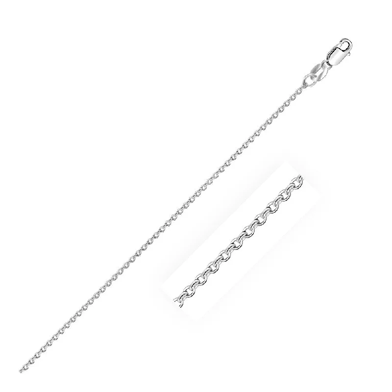 gold chain necklace for everyday wear -Sterling Silver Rhodium Plated Cable Chain 1.1mm