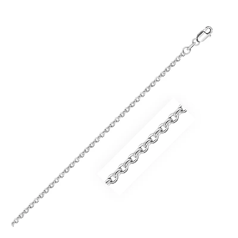 handmade necklace for women -Sterling Silver Rhodium Plated Cable Chain 1.9mm