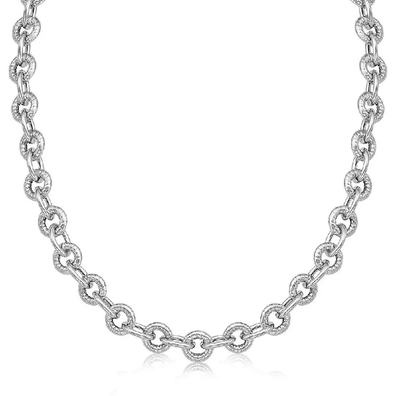 zodiac sign necklace for women -Sterling Silver Round Cable Inspired Chain Link Necklace