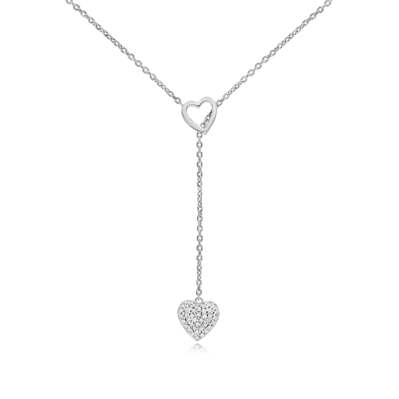 heart pendant necklace for women -0.17ct Diamond Necklace set in 14KT White Gold / NEOT9052