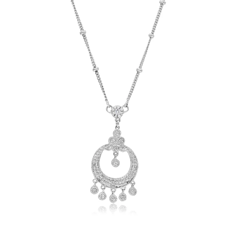 locket necklace for photos -0.15ct Diamond Necklace set in 14KT White Gold / GP0781