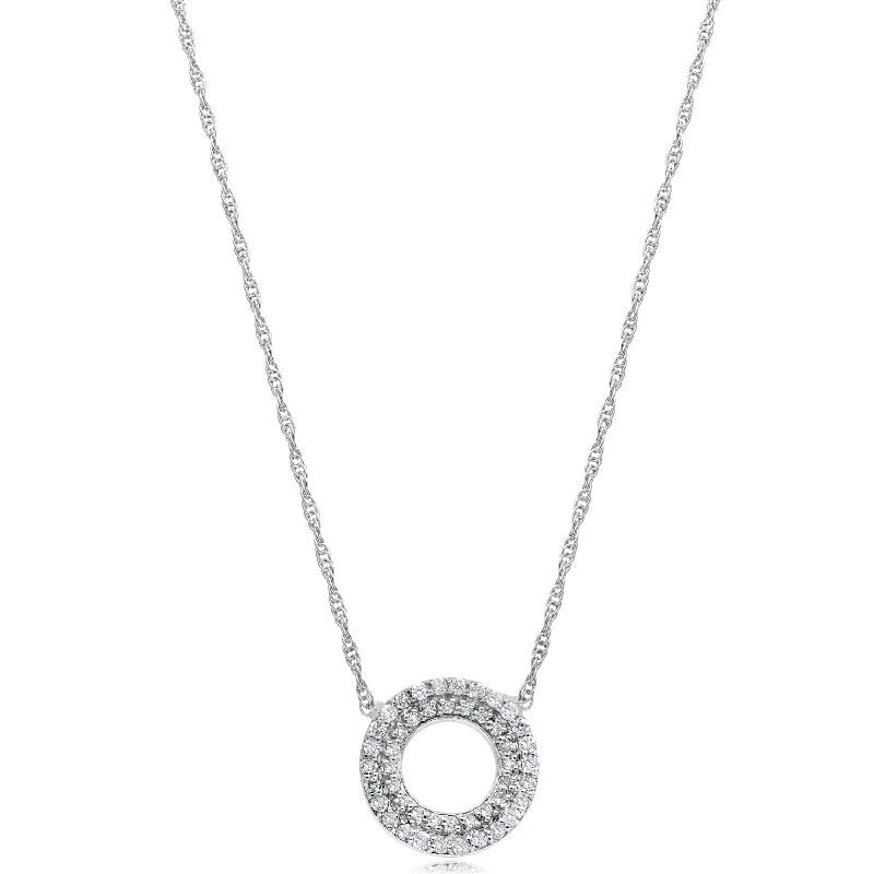 crystal healing necklace for women -0.17ct Diamond Necklace set in 14KT White Gold /UHK0176E