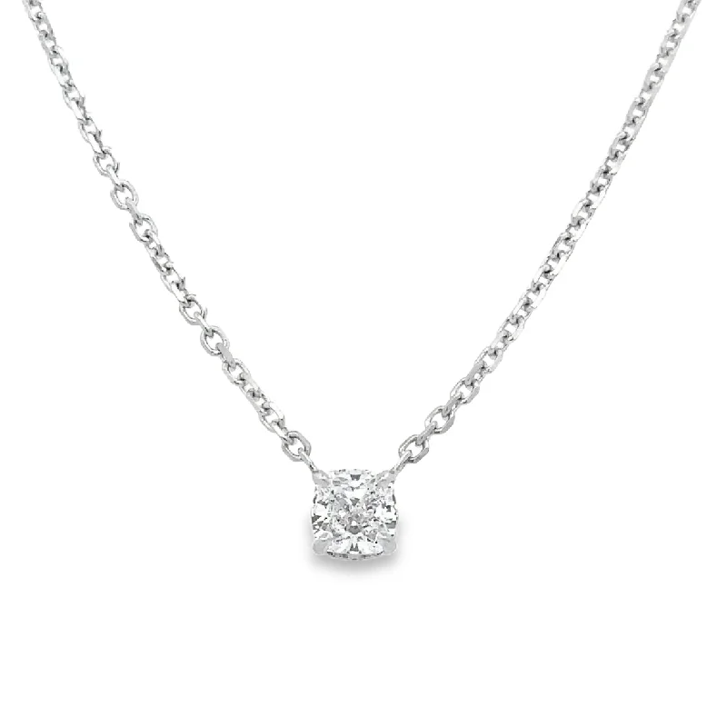 handmade necklace for women -1.06 ct. E-SI1 Cushion Cut Diamond Solitaire Necklace