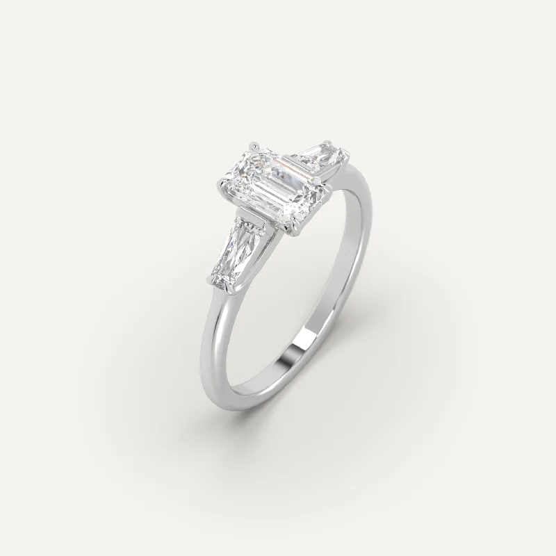 classic solitaire ring for women -1 carat Emerald Cut Diamond Ring