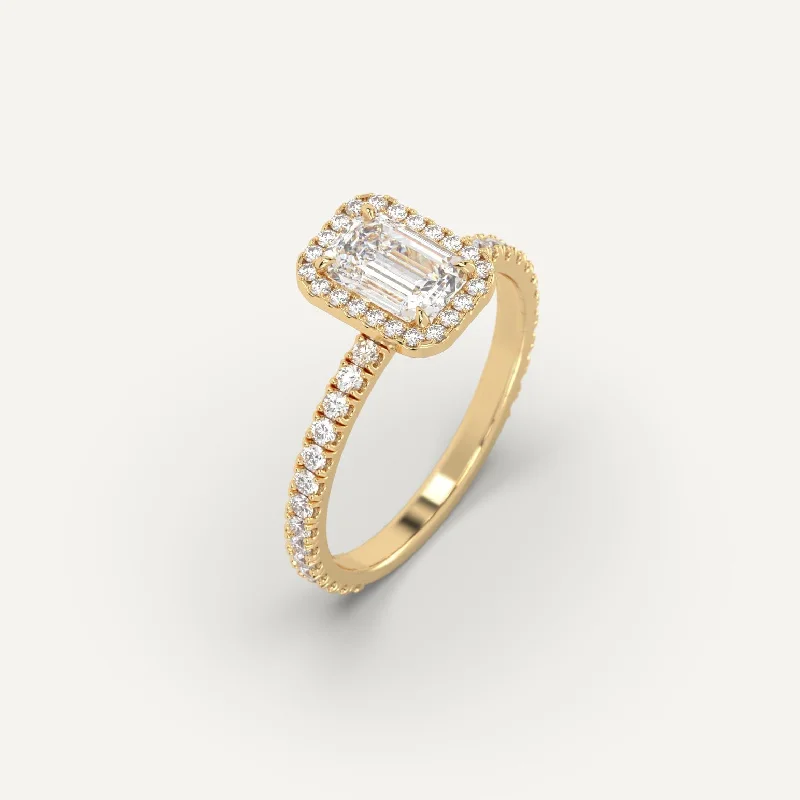 personalized stacking rings for women -1 carat Emerald Cut Diamond Ring