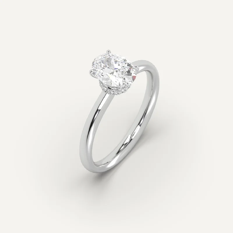 open band ring for women -1 carat Oval Cut Diamond Ring