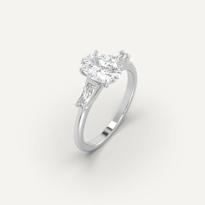 contemporary ring for men -1 carat Oval Cut Diamond Ring