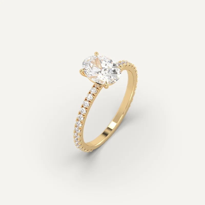 unique engagement ring for women -1 carat Oval Cut Diamond Ring