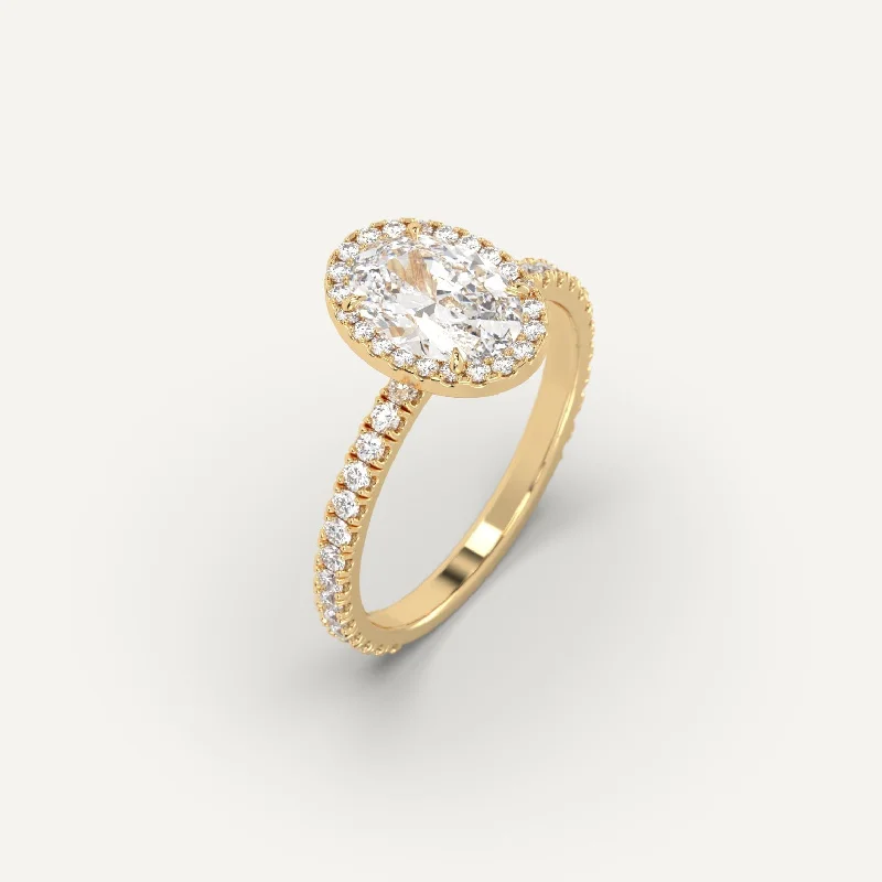 classic solitaire ring for women -1 carat Oval Cut Diamond Ring