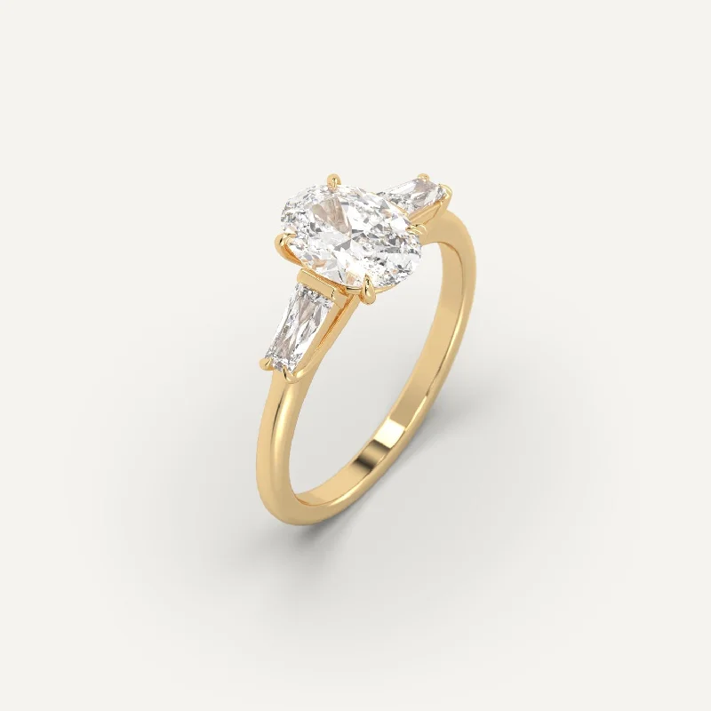 marquise diamond ring for women -1 carat Oval Cut Diamond Ring