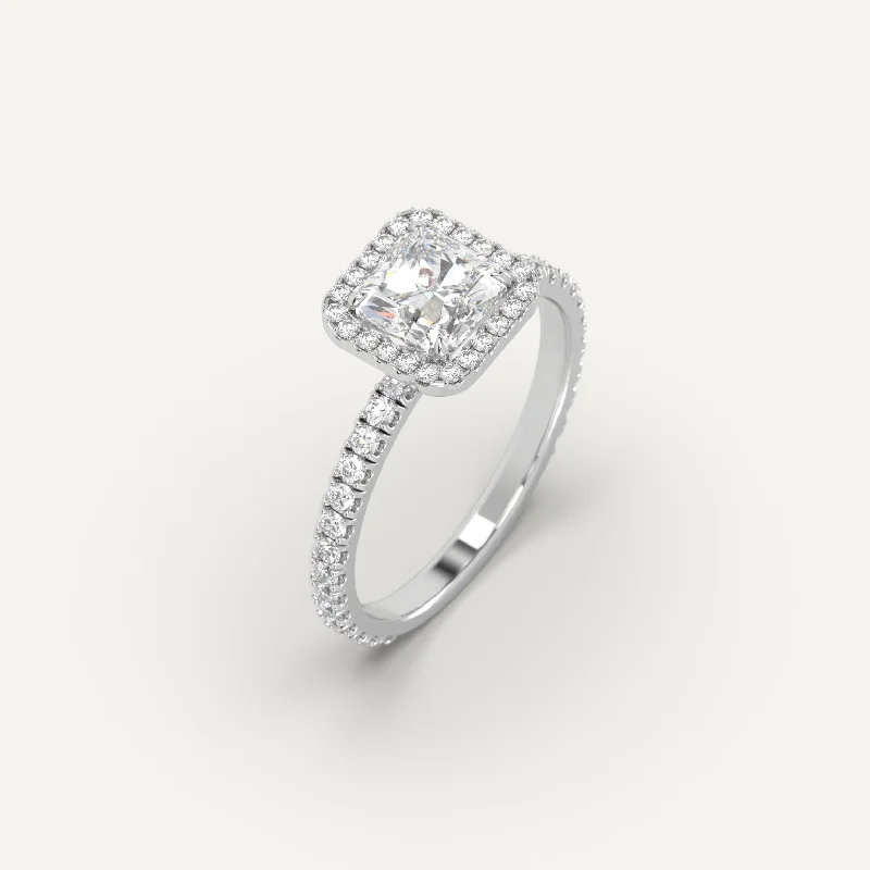 boho style ring for women -1 carat Radiant Cut Diamond Ring