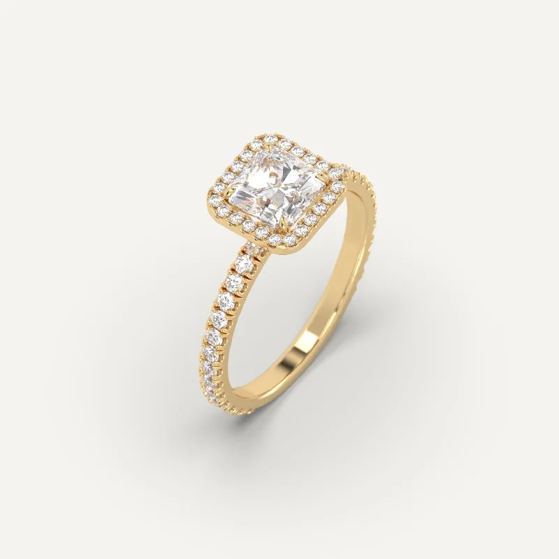 anniversary band for couples -1 carat Radiant Cut Diamond Ring