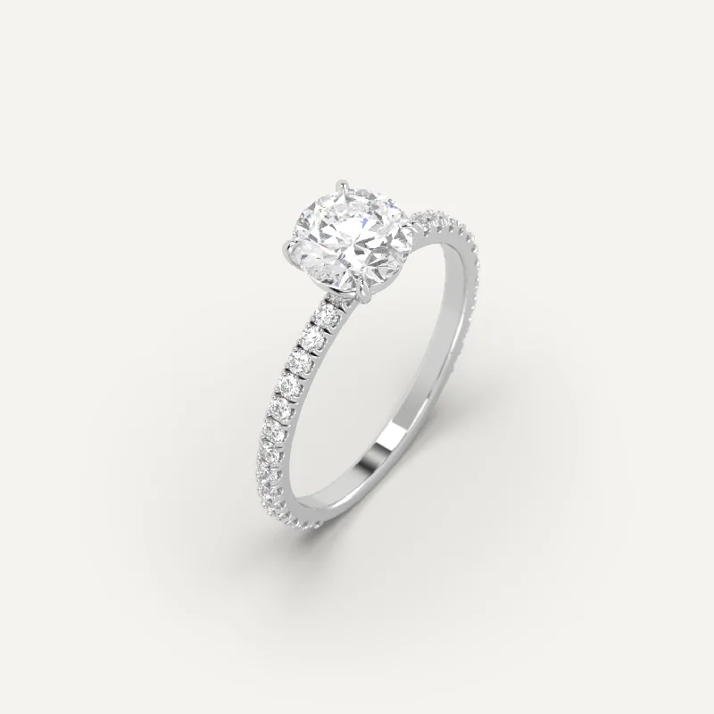 romantic promise ring for women -1 carat Round Cut Diamond Ring