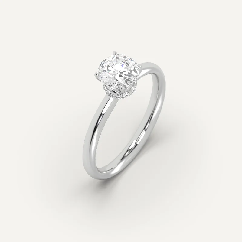 unique engagement ring for women -1 carat Round Cut Diamond Ring